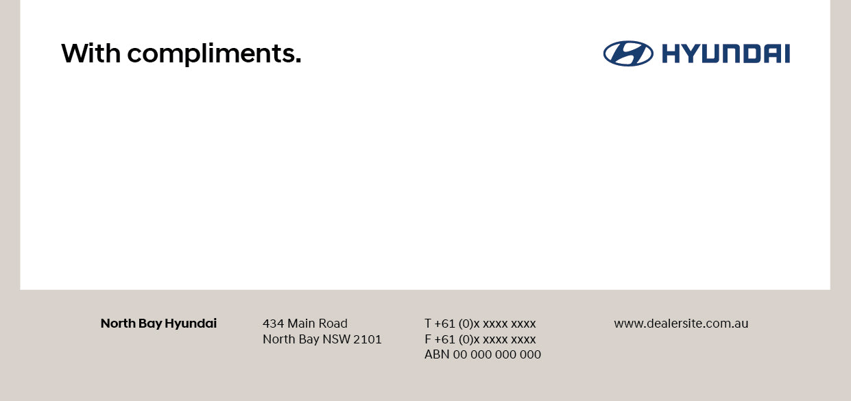 With Compliments DL Card